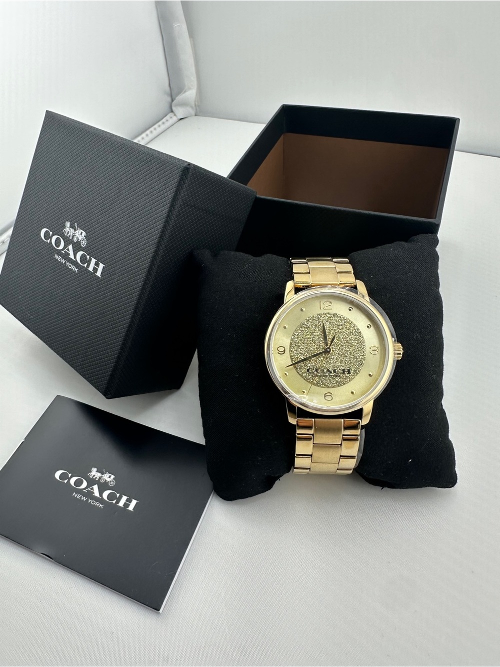 New! Coach Gold-Tone Glitter Dial Watch - Picture 6 of 6